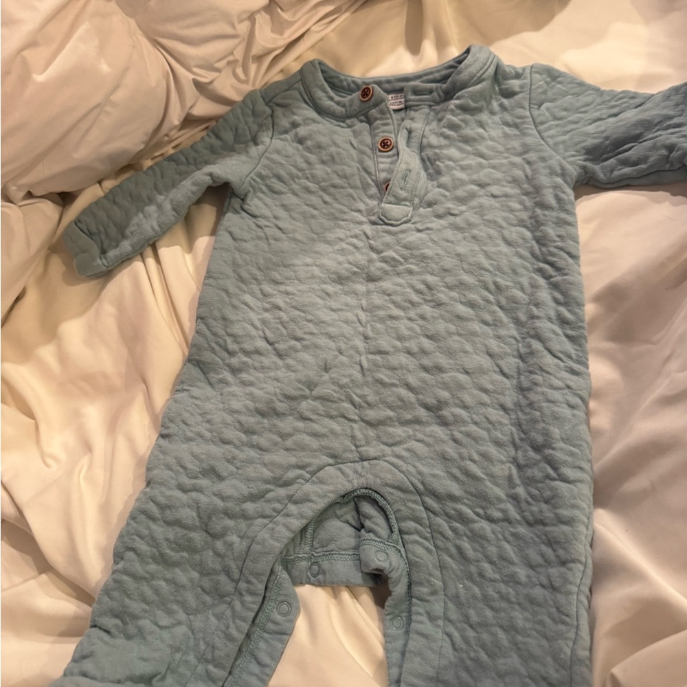 Blue Quilted Janie and Jack baby One Piece